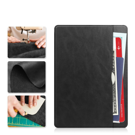 Tok Samsung Galaxy Tab S10 Lite / S10 FE / S9 FE, Business Card and Pen Slotl, fekete