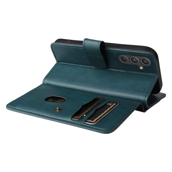 Flip tok Samsung Galaxy A55 5G, 10 Card Slots Wallet, zöld