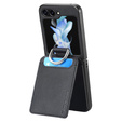 Tok Samsung Galaxy Z Flip7 FE / Z Flip6, Card Slot Ring Case, fekete