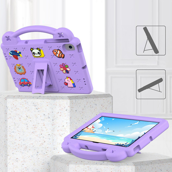 Gyermek tok Samsung Tab A8 X200 / X205, Cute Patterns, állvánnyal, lila