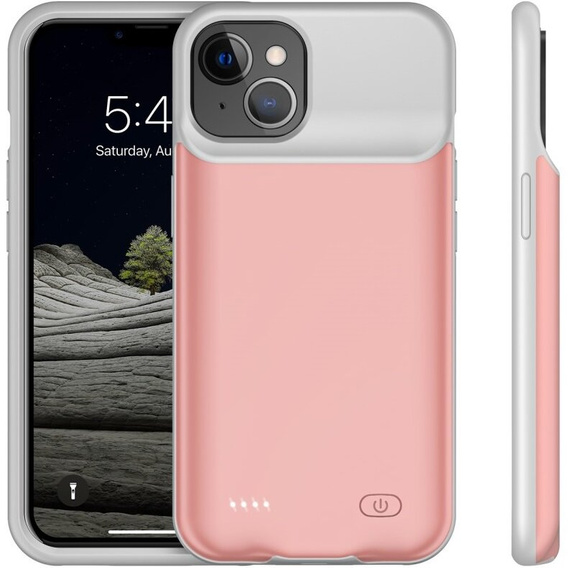 6500mAh akkumulátor tok iPhone 13, rózsaszín