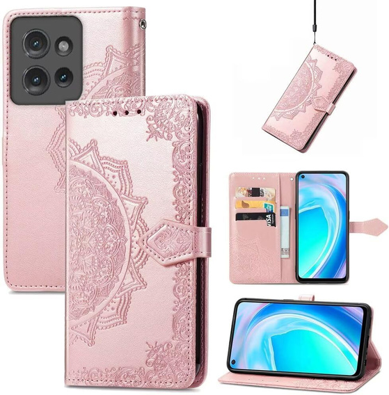 Pattintható tok a Motorola Edge 50 Neo / Motorola ThinkPhone 25, Mandala, rózsaszín rose gold