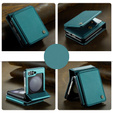 CASEME flip tok Samsung Galaxy Z Flip5 5G, Litchi Wallet, zöld