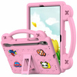 Gyermek tok Samsung Galaxy Tab S10 Lite / S10 FE / S9 FE, Cute Patterns, állvánnyal, rózsaszín