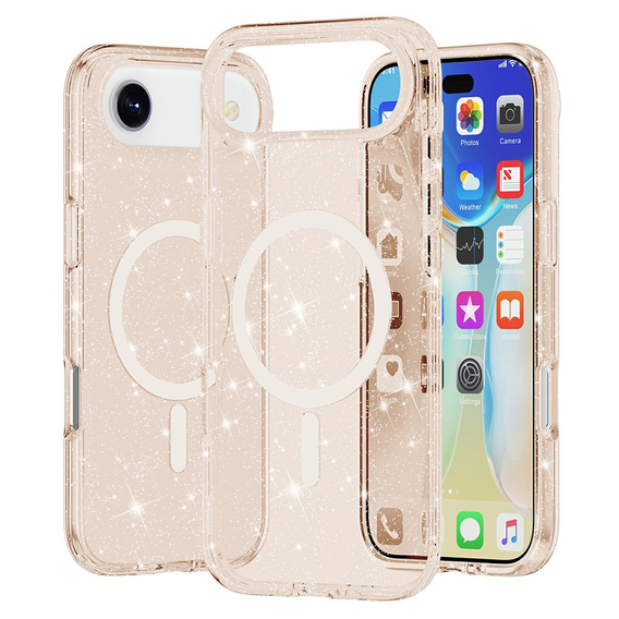 Tok iPhone Air készülékhez, MagSafe, csillogó, áttetsző arany