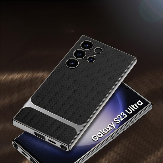 Telefontok a Samsung Galaxy S23 Ultra, GKK Woven Leather, fekete