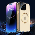 Magnetic Dual Glass MagSafe tok iPhone 15, arany