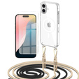 Tok zsinórral iPhone 16-hoz, ERBORD MagSafe, átlátszó + képernyőüveg