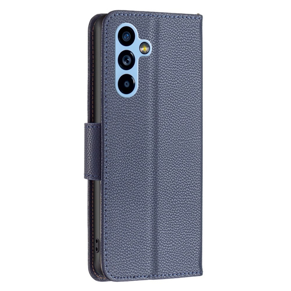 Pattintható tok a Samsung Galaxy A54 5G, Wallet Litchi Magnet, sötétkék