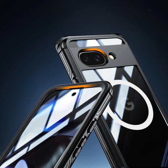 Tok Google Pixel 9A-hoz, Shockproof, üveggel, MagSafe-hoz, fekete