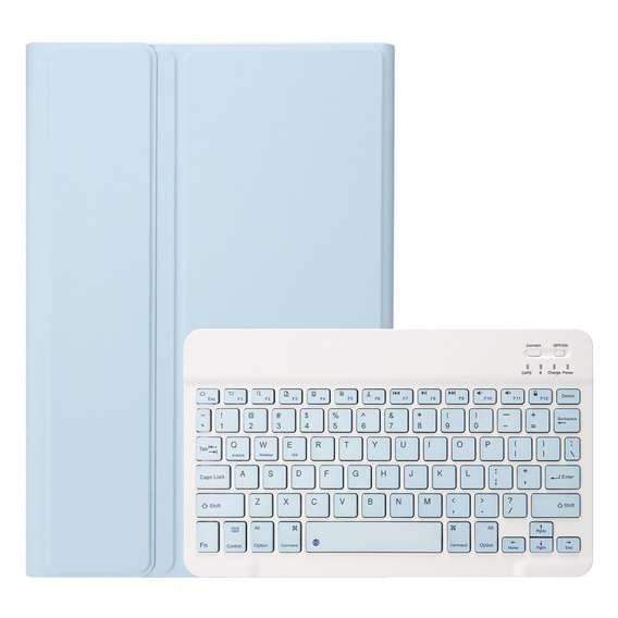 Tok + billentyűzet Samsung Galaxy Tab A9+, Leather Pen Slot, világoskék