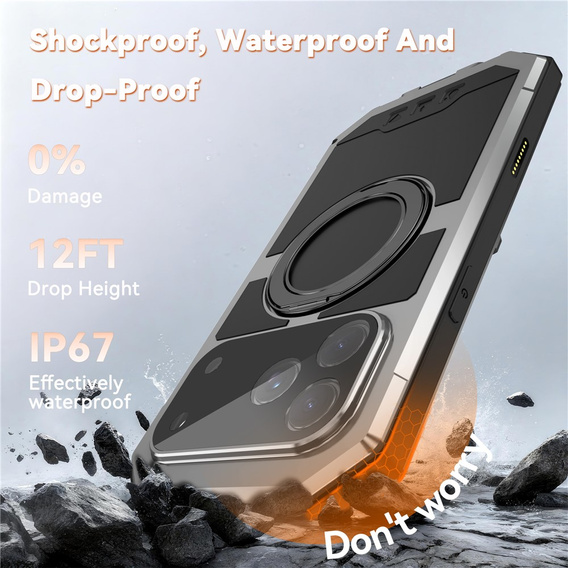 R-JUST tok MagSafe-vel és állvánnyal iPhone 17 Pro Max készülékhez