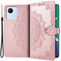 Pattintható tok a Realme C30 / Narzo 50i Prime, Mandala, rózsaszín rose gold