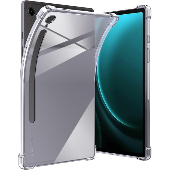 tok Samsung Galaxy Tab S9 FE készülékhez, tolltartóval, szilikon, átlátszó