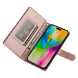 Pattintható tok a iPhone 16 Pro Max, Wallet Zipper Pocket, rózsaszín