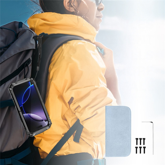 R-JUST tok állvánnyal és beépített üveggel iPhone 17 Pro készülékhez