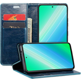 Pattintható tok a Samsung Galaxy S23, ERBORD Waxy Wallet, kék