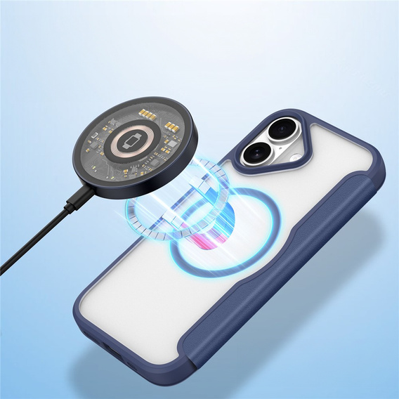 Dux Ducis tok iPhone 17-hez, Skin X Pro, pánttal, MagSafe-hoz, tengerészkék