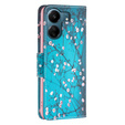 Pattintható tok a Xiaomi Redmi 13C / Poco C65, Wallet, Sakura, kék