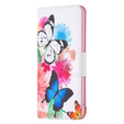 Pattintható tok a Motorola Moto G53 5G / G23 / G13, Wallet, butterfly, fehér