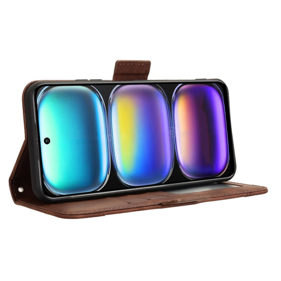 Pattintható tok a Infinix Hot 50 4G, Card Slot, barna
