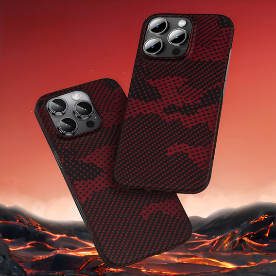 Tok iPhone 16 Pro Max hoz, Aramid Fiber MagSafe, piros