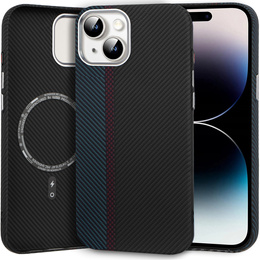 Tok iPhone 14, Carbon Fiber MagSafe, fekete / kék