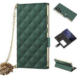 Flip tok Samsung Galaxy S25 Ultra készülékhez, GKK Mirror Wallet, zöld