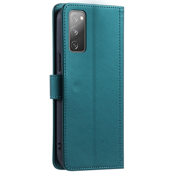 Flap tok Samsung Galaxy S20 FE, Rhombus Crossbody Leather, sötétzöld