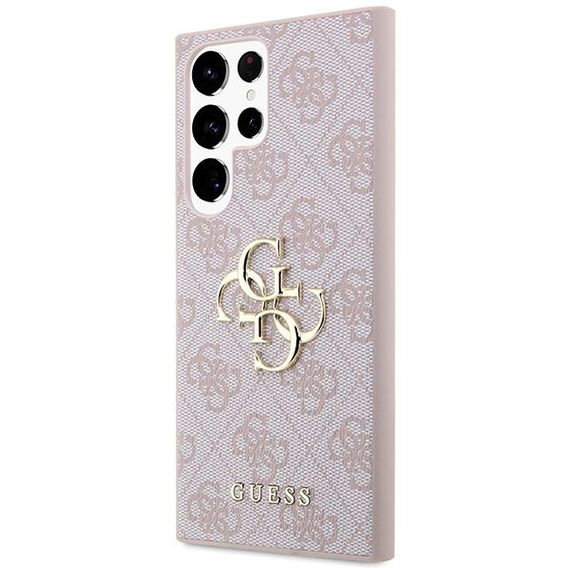 GUESS 4G Nagy fém logós tok Samsung Galaxy S24 Ultra készülékhez, rózsaszín