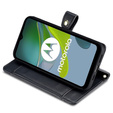 Pattintható tok a Motorola Moto G84 5G, Wallet Zipper Pocket, fekete