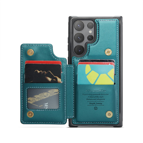 CASEME flip tok Samsung Galaxy S25 Ultra, Litchi Wallet, zöld