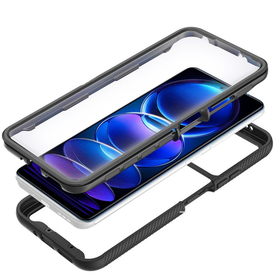 Tok Xiaomi Redmi Note 12 5G / POCO X5 5G készülékhez, Shockproof, fóliával, fekete