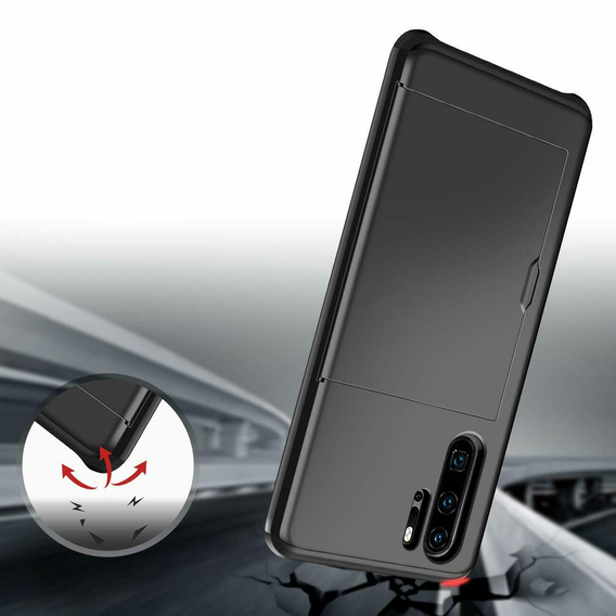 Telefontok a Huawei P30 Pro, Sliding Card Holder, fekete