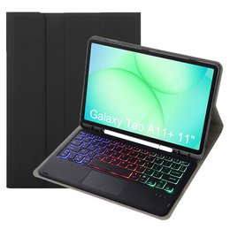 Háttérvilágítású Bluetooth billentyűzettel és érintőpaddal ellátott tok Samsung Galaxy Tab A11+ készülékhez