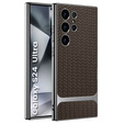 Telefontok a Samsung Galaxy S24 Ultra, GKK Woven Leather, kávé