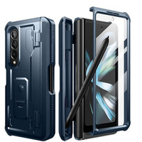 Páncélozott tok a Samsung Galaxy Z Fold 4 5G, Dexnor Full Body S-Pen Slot, sötétkék