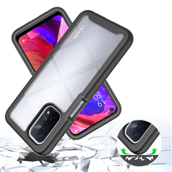 Tok OPPO A54 5G/A74 5G készülékhez, Shockproof, fóliával, kék