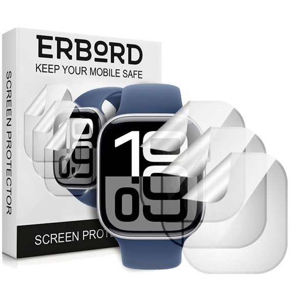 3x ERBORD hidrogél fólia Apple Watch 10 46mm