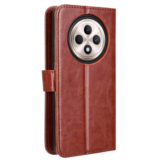 Pattintható tok a Oppo Reno 12FS / 12F, Crazy Horse Wallet, barna