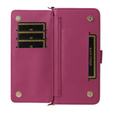 Tok patenttal a Xiaomi Poco F7 Ultra-hez, Crossbody Leather Wallet, bordó