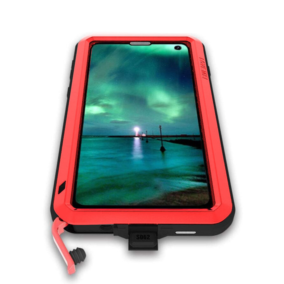 Love Mei Telefontok a Samsung Galaxy S10+ Plus, armored with glass, piros