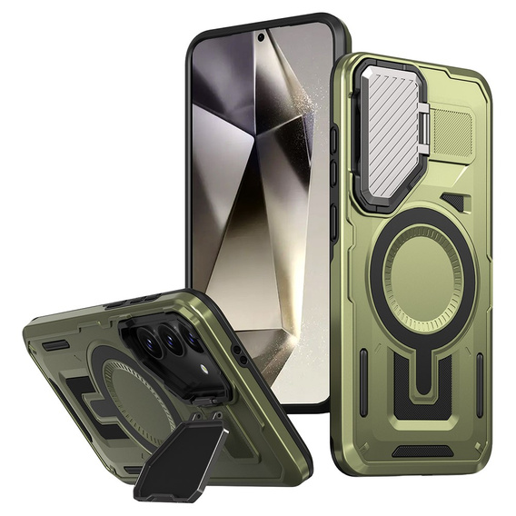 Tok Samsung Galaxy S24 FE, Military MagSafe with camera protection, zöld