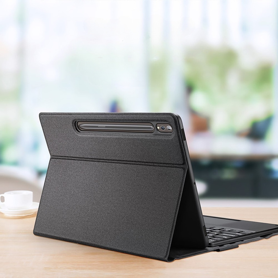 Tok + billentyűzet Samsung Galaxy Tab S9 Ultra, Dux Ducis TouchPad Leather Pen Slot, fekete
