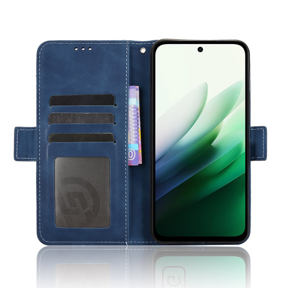 Pántos tok Xiaomi Redmi 15 5G / 4G, kártyahely, pénztárca, tengerészkék