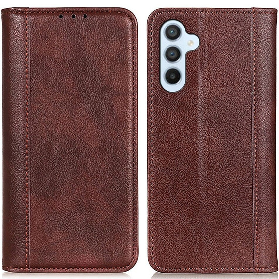 Telefontok a Samsung Galaxy S24, Wallet Litchi Leather, barna