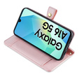Pattintható tok a Samsung Galaxy A16, Wallet Zipper Pocket, rózsaszín