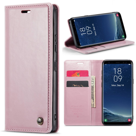 CASEME flip tok Samsung Galaxy S8, Waxy Textured, rózsaszín