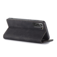 CASEME tok Samsung Galaxy S21 FE, Leather Wallet Case, fekete