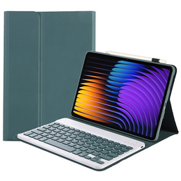 Bluetooth billentyűzetet tartalmazó tok Xiaomi Pad 7 / 7 Pro készülékhez, zöld színű